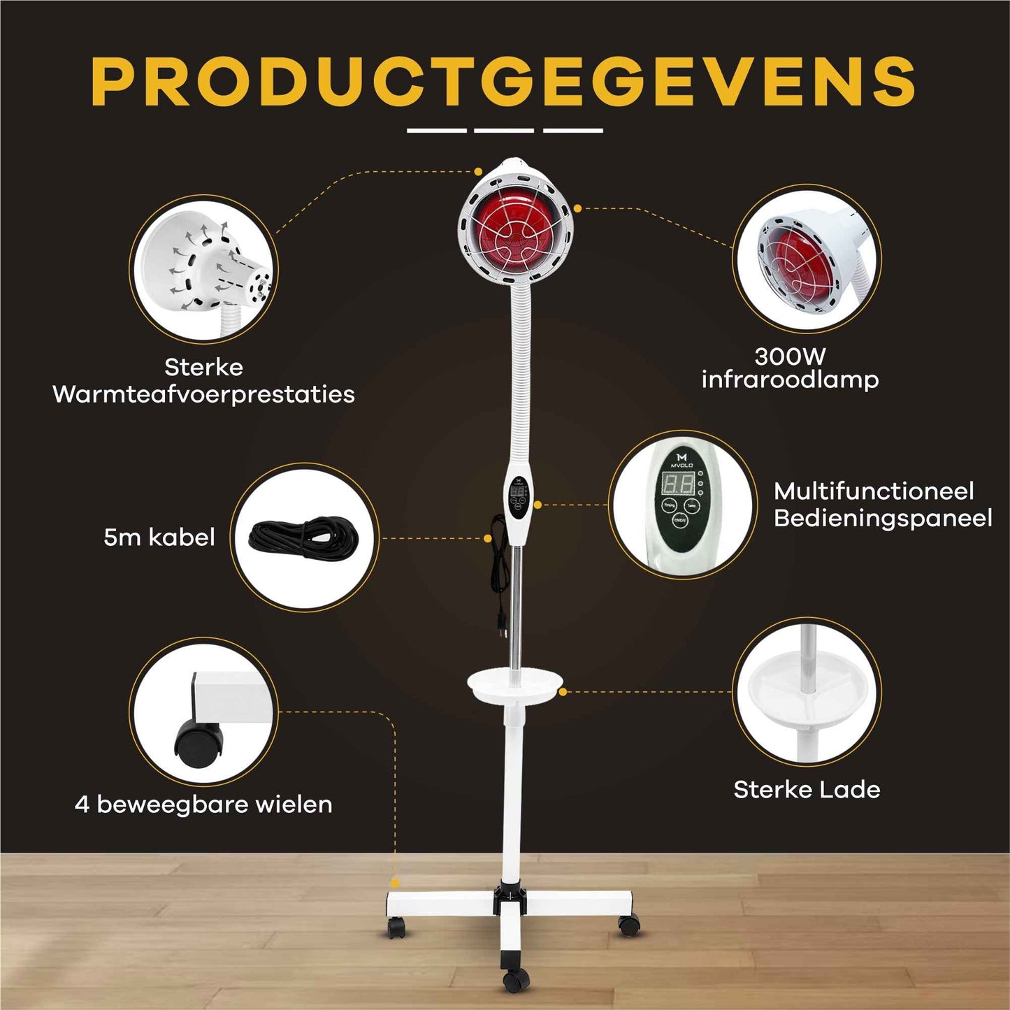 Enkele kop infraroodlamp S2 - Hoogwaardige infraroodlamp voor optimaal welzijn - Mvolo