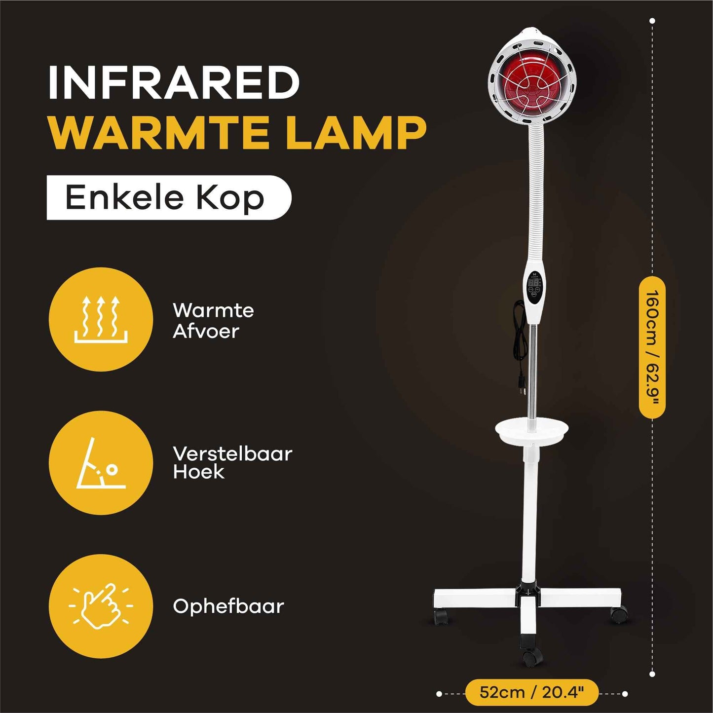Enkele kop infraroodlamp S2 - Hoogwaardige infraroodlamp voor optimaal welzijn - Mvolo