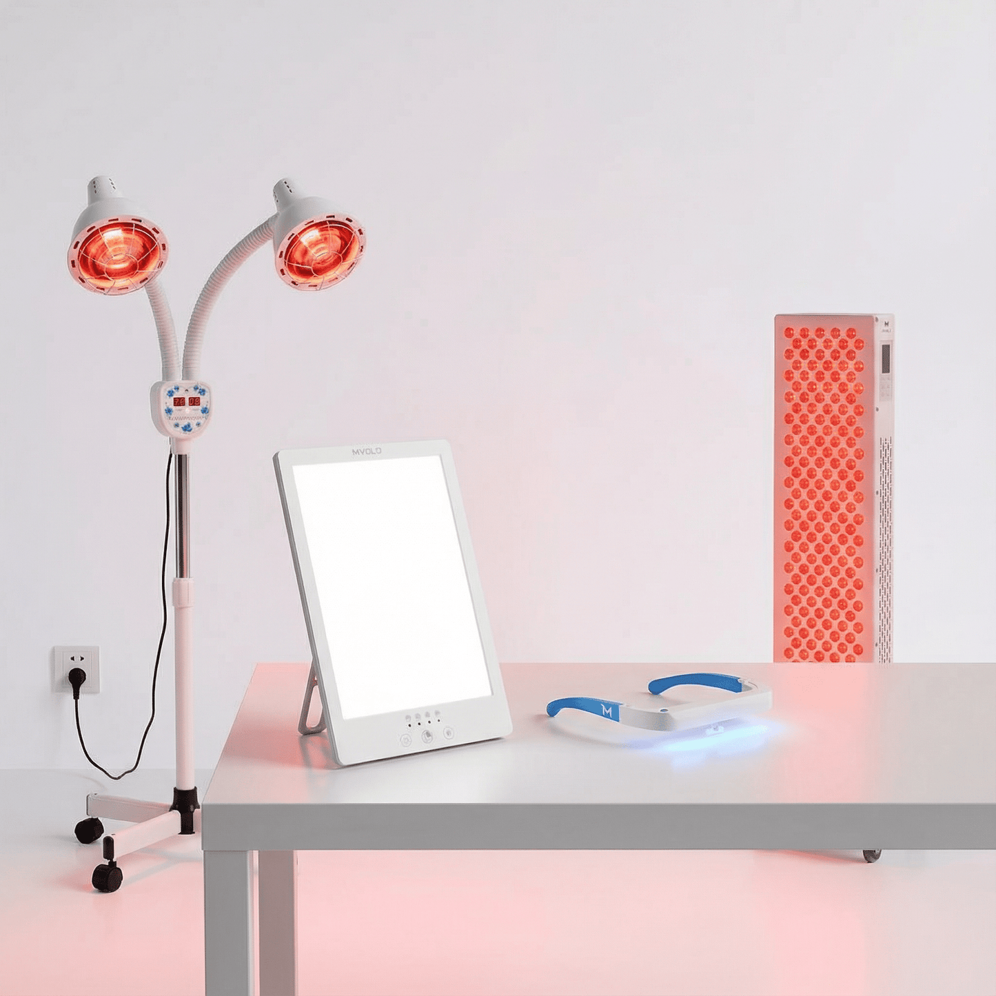 Mvolo Corporate Vitality PRO verbetert focus, doorbloeding, ontspanning en productiviteit met premium kantoor-wellnessverlichting.