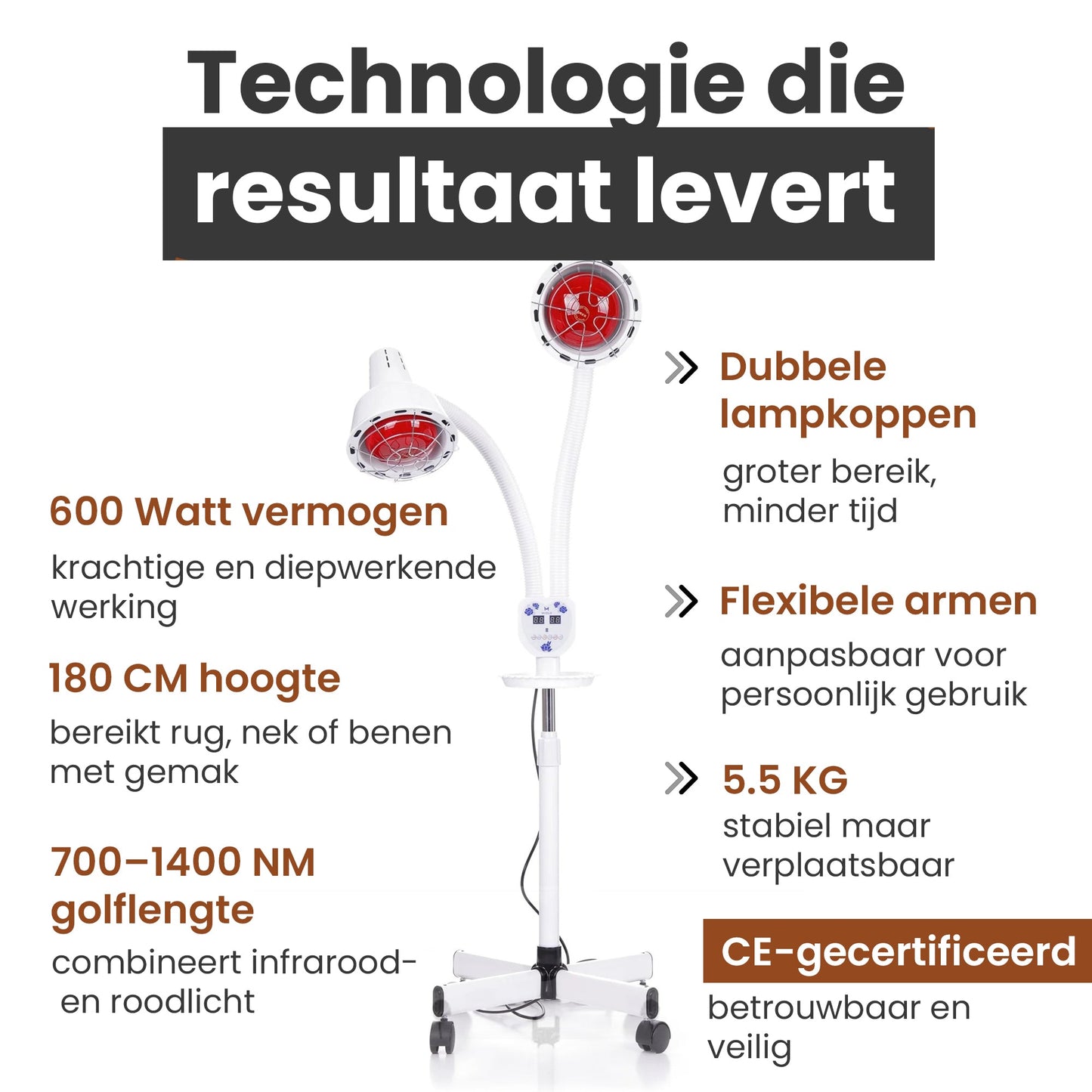 Dubbele infrarood lamp - Mvolo