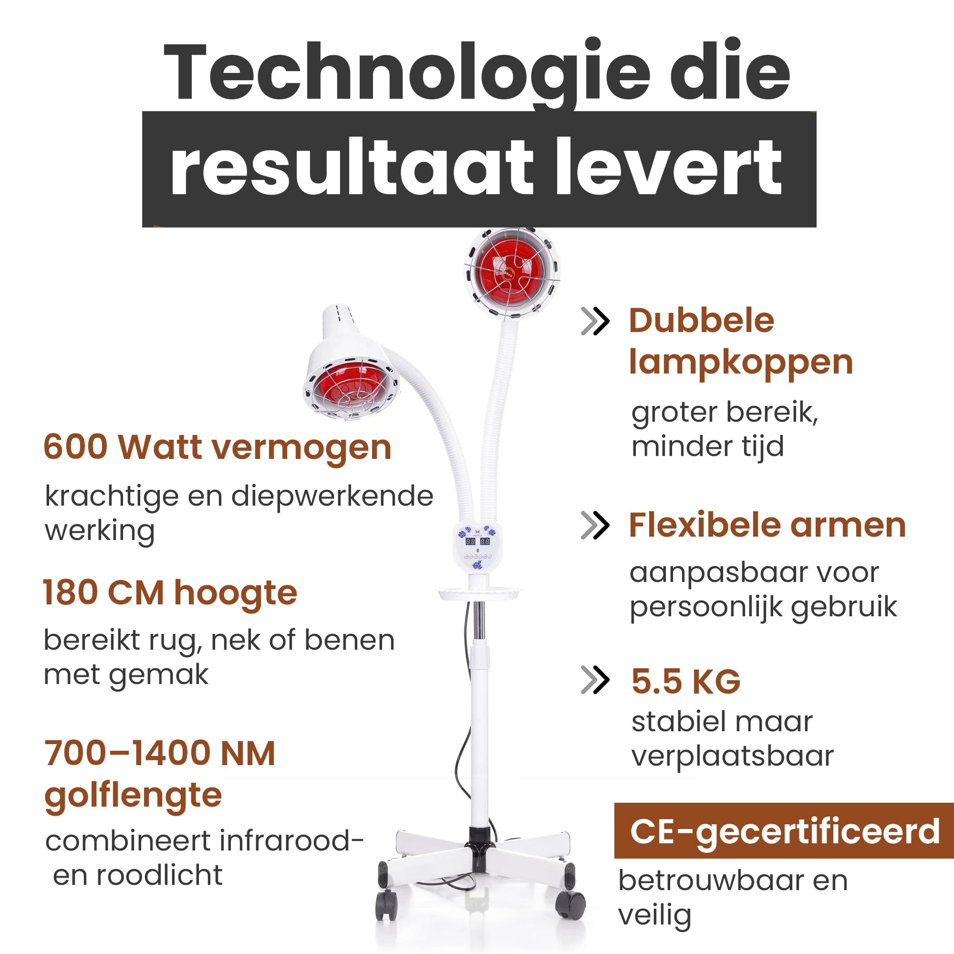 Dubbele infrarood lamp - Mvolo
