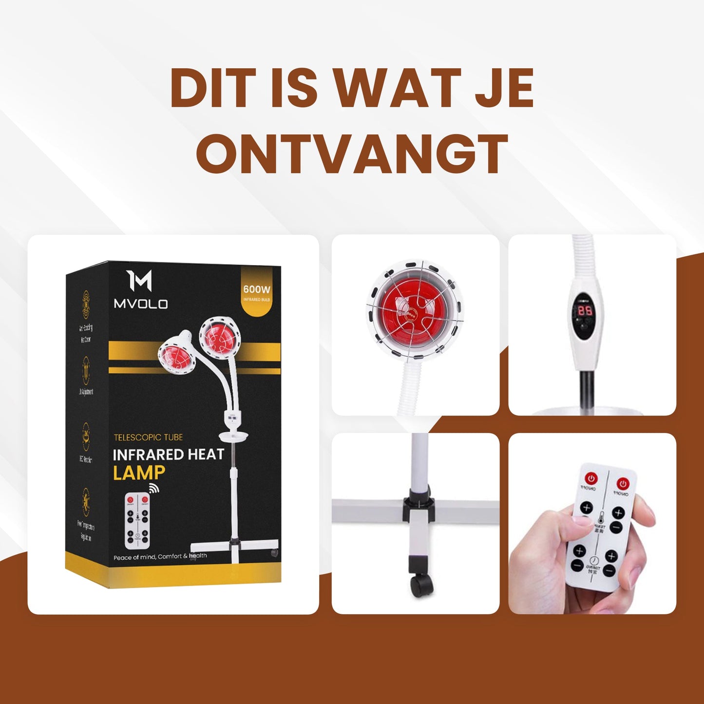 Dubbele infrarood lamp - Mvolo
