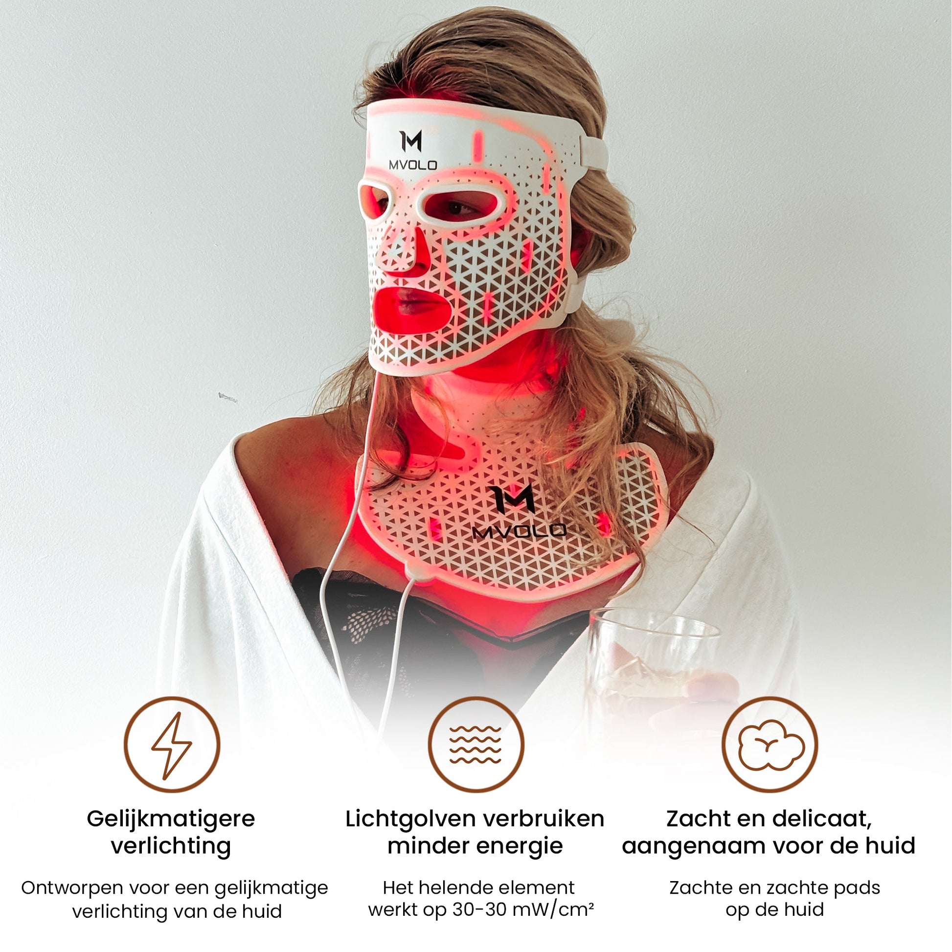 LED Face Mask + Halsmasker - Mvolo