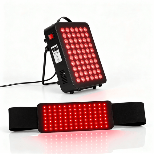 Mvolo Recovery Duo combineert rood- & infraroodlicht met handsfree dekking om spieren te ontspannen, herstel te versnellen en stijfheid te verminderen.